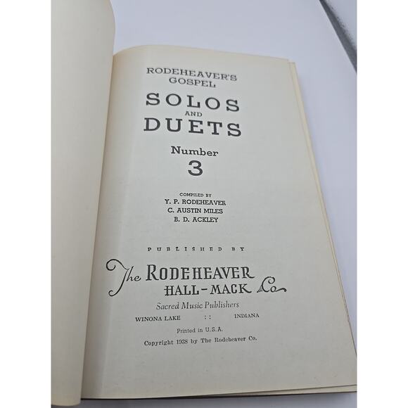 Rodeheaver’s Gospel Solos And Duets Numbers 2&3 Vintage Hard Cover - Picture 7 of 10